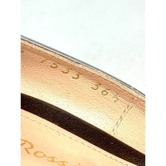 Sergio Rossi Women’s Sz 36.5 US 6 Blue Silver Leather Pointed Toe Heel/PumpS - Picture 10 of 10